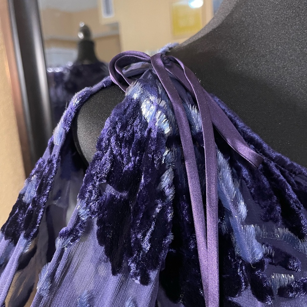 Worth Purple Floral Blouse size M - Picture 6 of 16